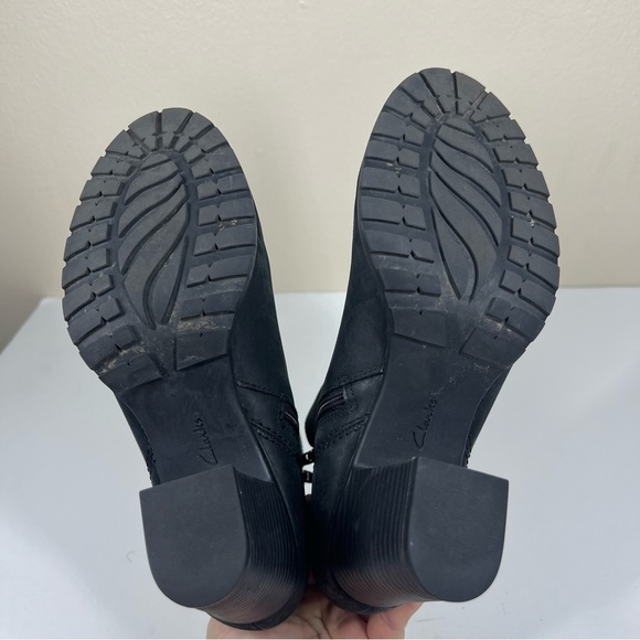 Clarks Women's Verona Step Boots Ankle Booties Black Leather Size US 8 - Picture 11 of 11